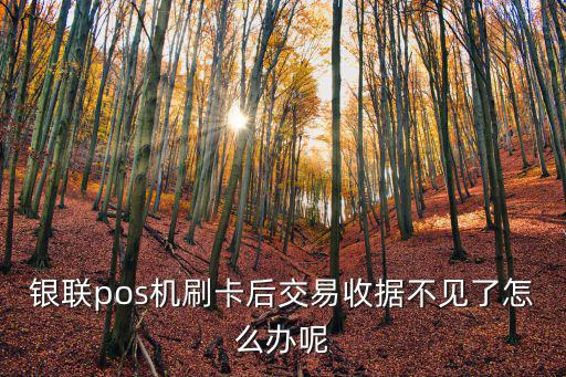 銀聯(lián)pos機(jī)刷卡后交易收據(jù)不見了怎么辦呢
