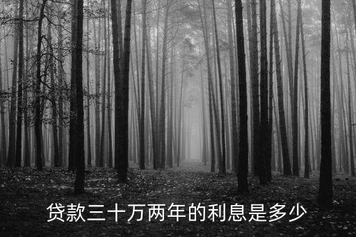 萬用金30萬2年利息怎么算，貸款三十萬兩年的利息是多少