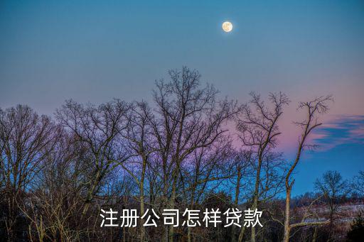 注冊公司怎樣貸款