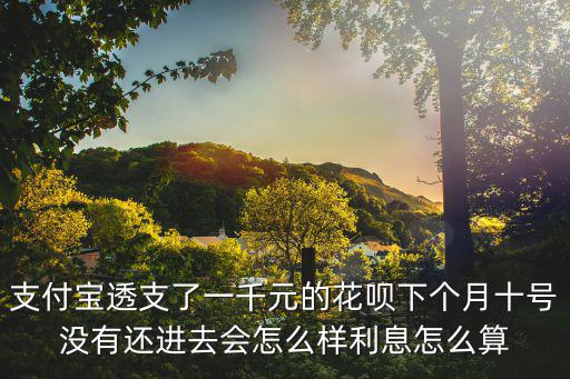 花唄1000逾期利息怎么算利息怎么算，花唄逾期了會(huì)怎樣利息怎么算