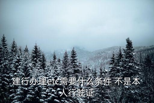建行辦理etc需要什么條件 不是本人行駛證