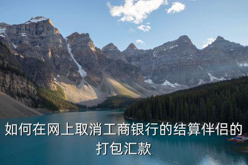 如何在網(wǎng)上取消工商銀行的結(jié)算伴侶的打包匯款