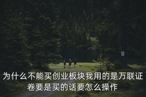 為什么不能買創(chuàng)業(yè)板塊我用的是萬聯(lián)證卷要是買的話要怎么操作