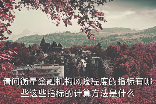請問衡量金融機(jī)構(gòu)風(fēng)險程度的指標(biāo)有哪些這些指標(biāo)的計(jì)算方法是什么