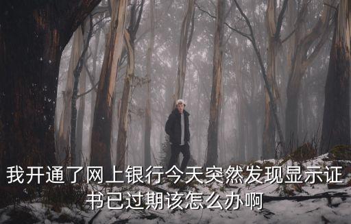 我開通了網上銀行今天突然發(fā)現(xiàn)顯示證書已過期該怎么辦啊