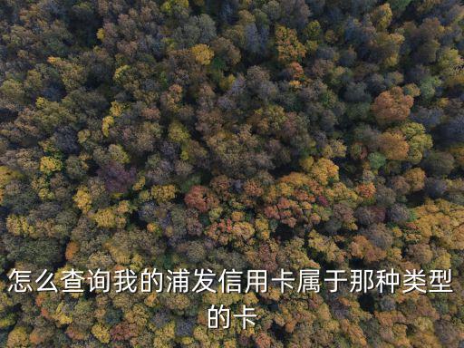 怎么查詢浦發(fā)批的卡種，怎么查詢我的浦發(fā)信用卡屬于那種類型的卡