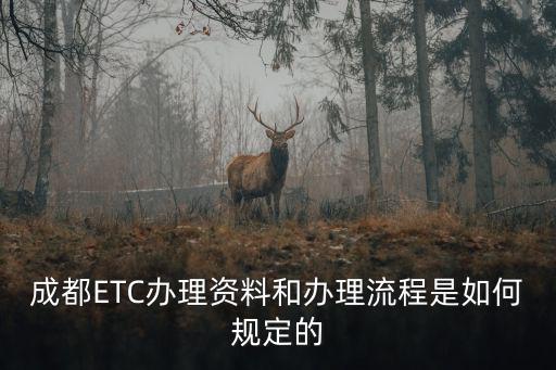 成都ETC辦理資料和辦理流程是如何規(guī)定的