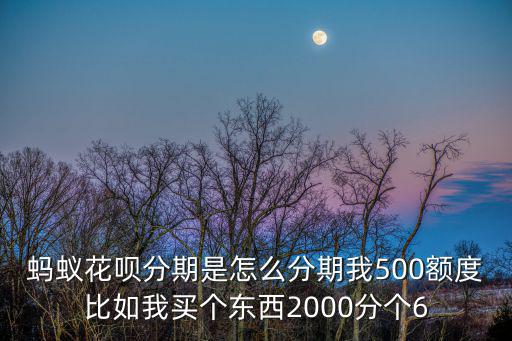 螞蟻花貝怎么分期還款，螞蟻花唄分期是怎么分期我500額度比如我買個(gè)東西2000分個(gè)6