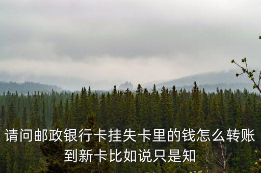 請問郵政銀行卡掛失卡里的錢怎么轉(zhuǎn)賬到新卡比如說只是知