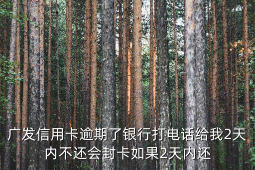 廣發(fā)信用卡逾期了銀行打電話給我2天內(nèi)不還會(huì)封卡如果2天內(nèi)還