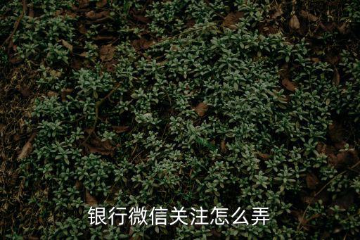 銀行微信關(guān)注怎么弄