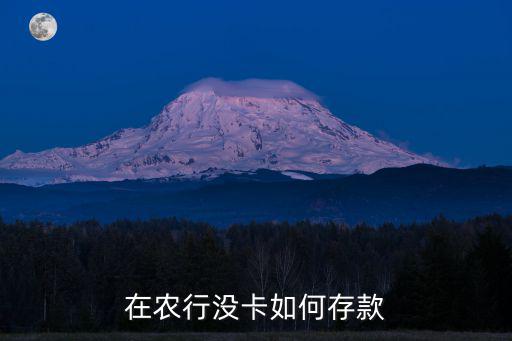 在農(nóng)行沒(méi)卡如何存款