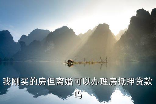 我剛買的房但離婚可以辦理房抵押貸款嗎