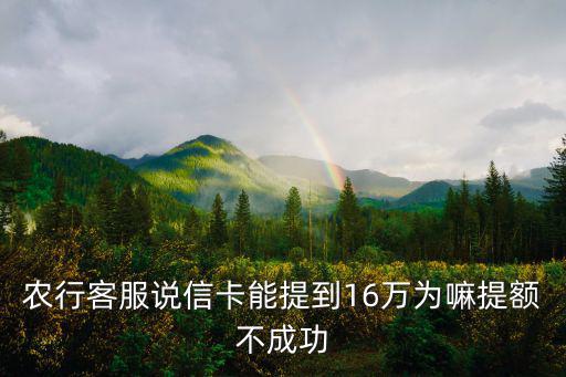 農(nóng)行提額失敗怎么辦，農(nóng)行信用卡為什么一直不給提額
