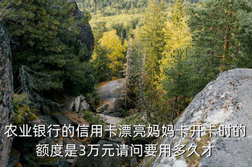 農業(yè)銀行的信用卡漂亮媽媽卡開卡時的額度是3萬元請問要用多久才