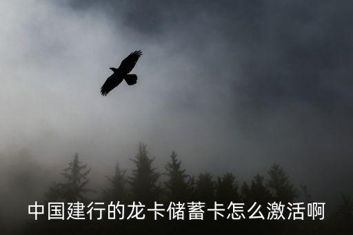建設龍卡怎么激活，中國建行的龍卡儲蓄卡怎么激活啊