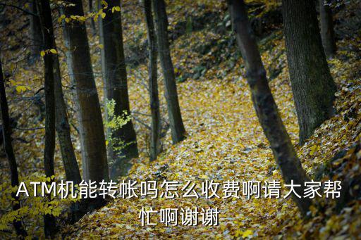 ATM機(jī)能轉(zhuǎn)帳嗎怎么收費啊請大家?guī)兔Π≈x謝