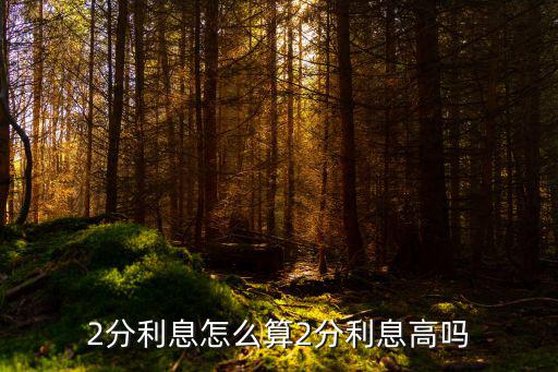 2分利息怎么算2分利息高嗎