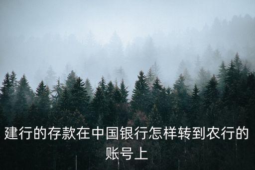建行的存款在中國銀行怎樣轉(zhuǎn)到農(nóng)行的賬號上