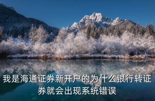 海通證券轉(zhuǎn)賬怎么失敗，我是海通證券新開戶的為什么銀行轉(zhuǎn)證券就會(huì)出現(xiàn)系統(tǒng)錯(cuò)誤