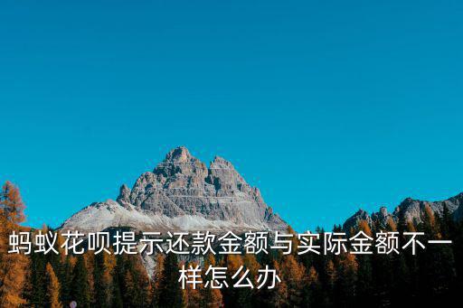 螞蟻花唄提示還款金額與實(shí)際金額不一樣怎么辦