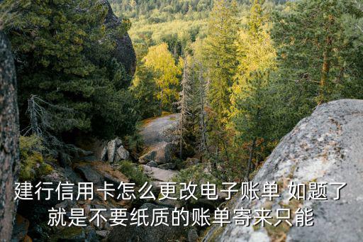 建行信用卡怎么更改電子賬單 如題了就是不要紙質(zhì)的賬單寄來只能