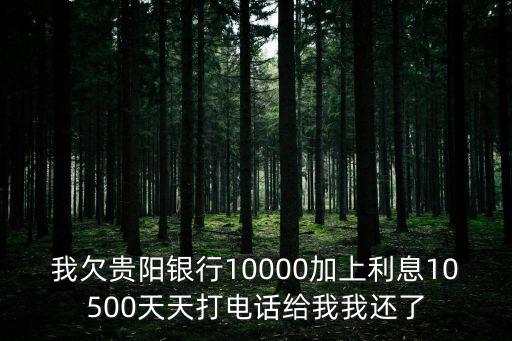 我欠貴陽銀行10000加上利息10500天天打電話給我我還了