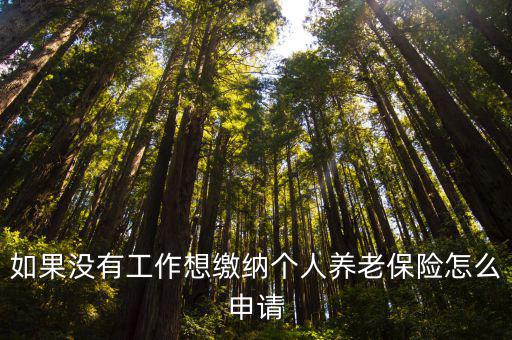 如果沒有工作想繳納個(gè)人養(yǎng)老保險(xiǎn)怎么申請
