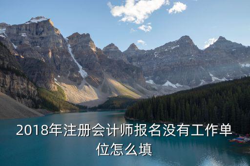 2018年注冊(cè)會(huì)計(jì)師報(bào)名沒(méi)有工作單位怎么填