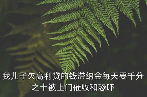 我兒子欠高利貸的錢滯納金每天要千分之十被上門催收和恐嚇