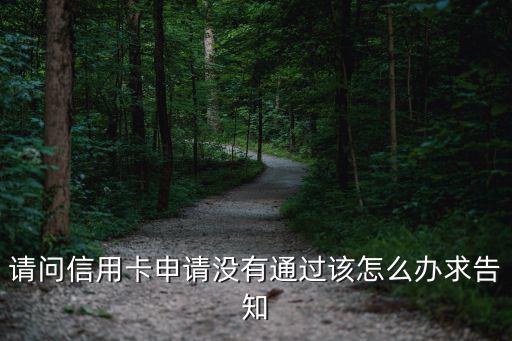 請(qǐng)問(wèn)信用卡申請(qǐng)沒(méi)有通過(guò)該怎么辦求告知