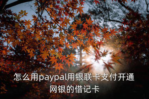 怎么用paypal用銀聯(lián)卡支付開通網(wǎng)銀的借記卡