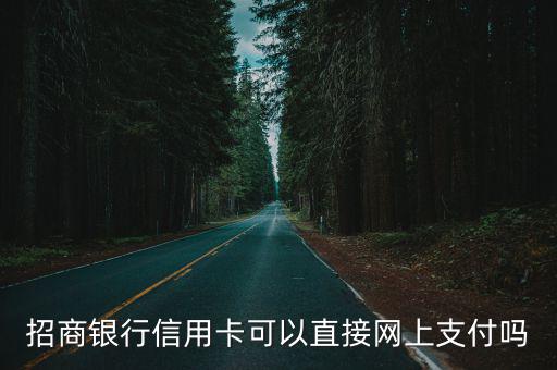 招商銀行信用卡可以直接網(wǎng)上支付嗎