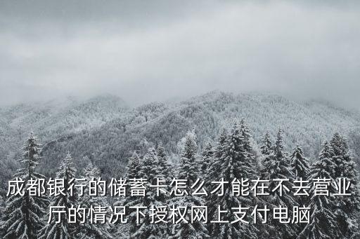 成都銀行怎么授權，成都銀行的儲蓄卡怎么才能在不去營業(yè)廳的情況下授權網上支付電腦