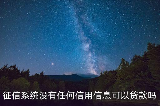 征信系統(tǒng)沒有任何信用信息可以貸款嗎