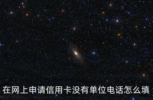 在網(wǎng)上申請(qǐng)信用卡沒(méi)有單位電話怎么填