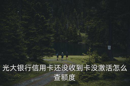 光大銀行信用卡還沒(méi)收到卡沒(méi)激活怎么查額度