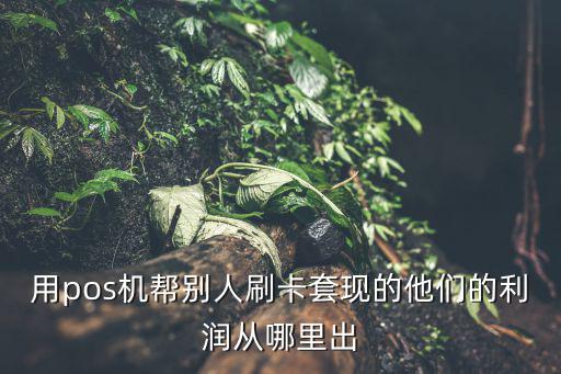 幫人套現(xiàn)怎么賺錢，用pos機(jī)幫別人刷卡套現(xiàn)的他們的利潤(rùn)從哪里出