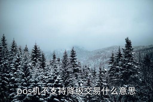 pos機(jī)怎么降級(jí)交易失敗，pos機(jī)不支持降級(jí)交易什么意思