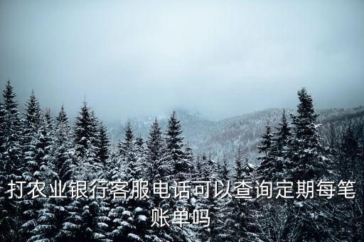 打農(nóng)業(yè)銀行客服電話可以查詢定期每筆賬單嗎