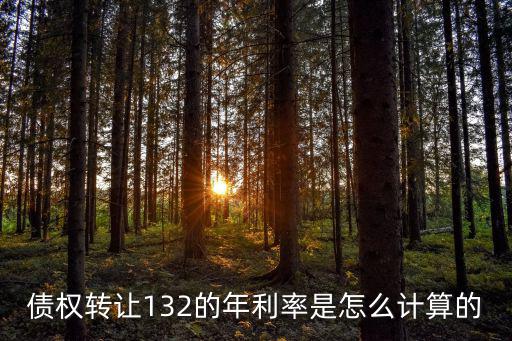 債權(quán)轉(zhuǎn)讓怎么計(jì)算，債權(quán)轉(zhuǎn)讓132的年利率是怎么計(jì)算的