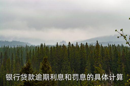 銀行貸款逾期利息和罰息的具體計(jì)算