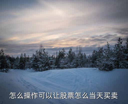 股票當(dāng)天買怎么設(shè)置，股票可以當(dāng)天買賣嗎