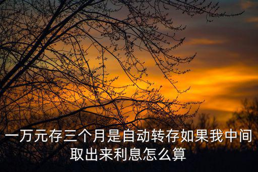 一萬元存三個月是自動轉(zhuǎn)存如果我中間取出來利息怎么算