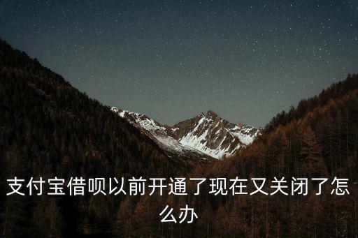 支付寶借唄以前開通了現(xiàn)在又關(guān)閉了怎么辦
