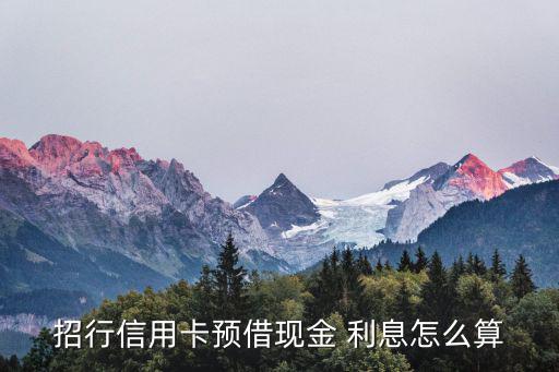 招行信用卡預(yù)借現(xiàn)金 利息怎么算