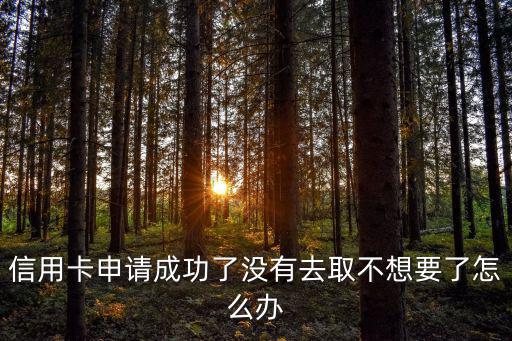 申請了信用卡不想要了怎么辦理，信用卡申請成功了沒有去取不想要了怎么辦