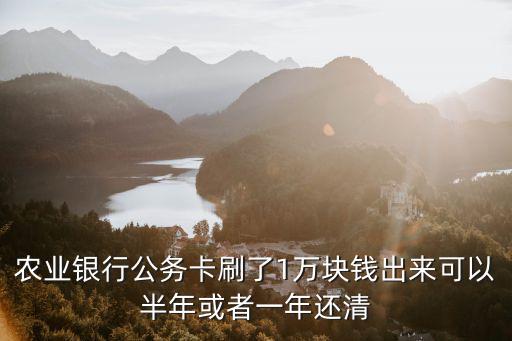 農(nóng)行公務(wù)卡怎么還款期限，農(nóng)業(yè)銀行公務(wù)卡刷了1萬塊錢出來可以半年或者一年還清