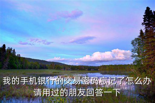 交易密碼我忘記了怎么，我的手機(jī)銀行的交易密碼忘記了怎么辦請用過的朋友回答一下