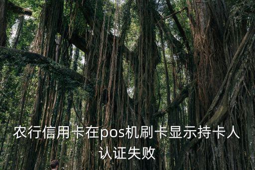 農(nóng)行新卡怎么實名認證失敗，農(nóng)行信用卡刷卡出現(xiàn)持卡人認證失敗是什么原因
